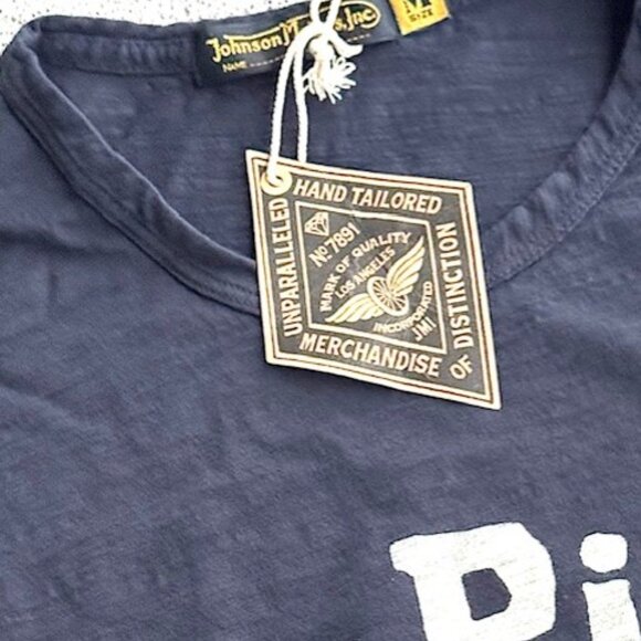 Johnson Motors Bike Riders distressed M Faded Black Shirt NWT - Picture 5 of 7